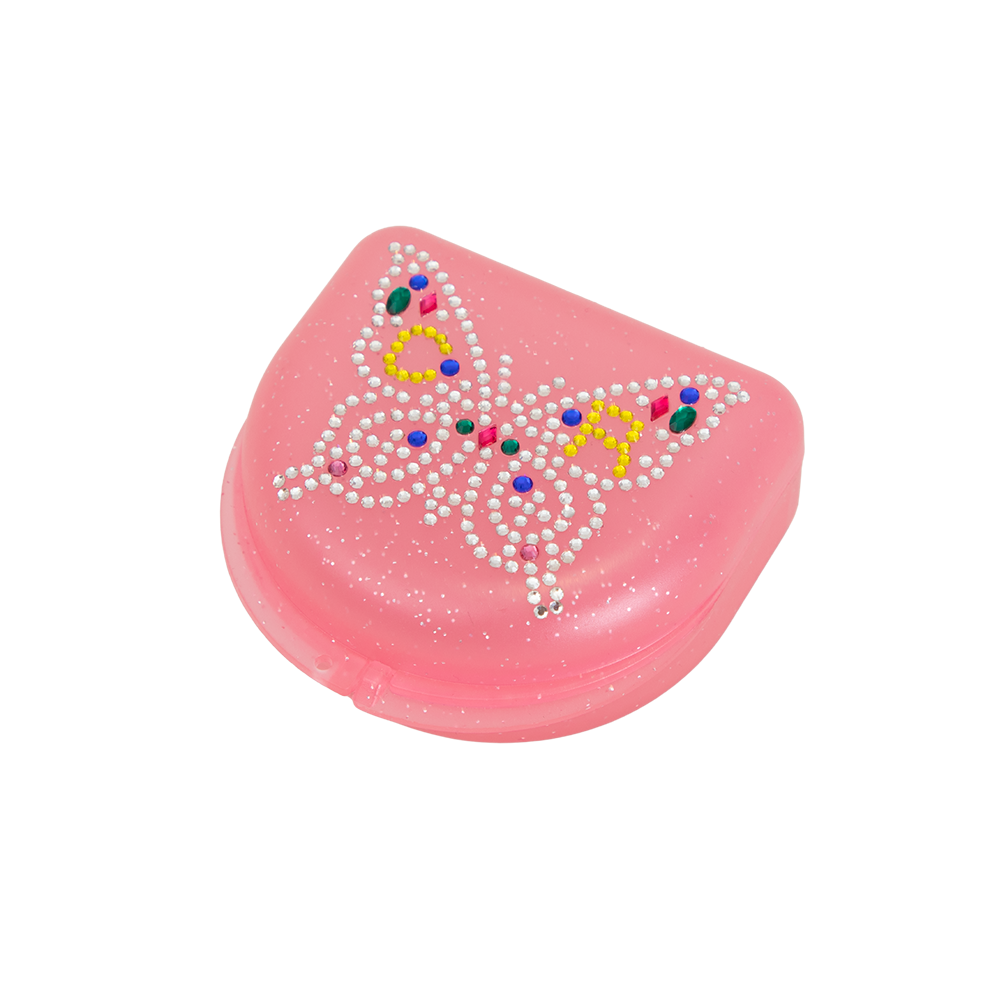 The Dentist: Butterfly Bedazzled Retainer Case Front