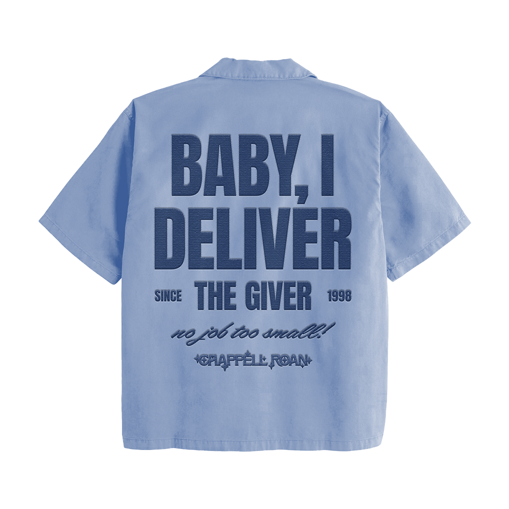 The Plumber: Light Blue Work Shirt Back